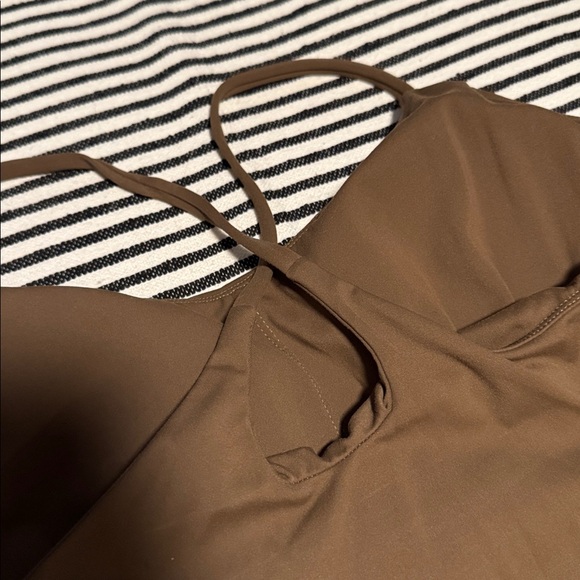 HALARA Brown Sleeveless Dress With Built In Shorts - Picture 3 of 6